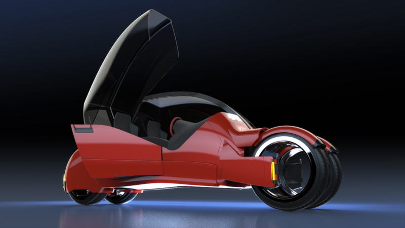 Illustration for article titled This Car That Splits Into Two Motorcycles Is A Great Terrible Idea